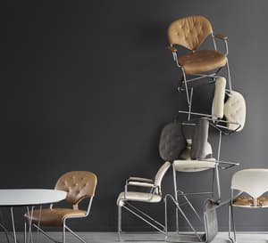 Sam armchair chrome naturale camel