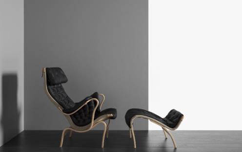 كرسي Pernilla 69 المصنوع من خشب الزان ومنجد بنسيج من نوع classic soft درجة اللون 88